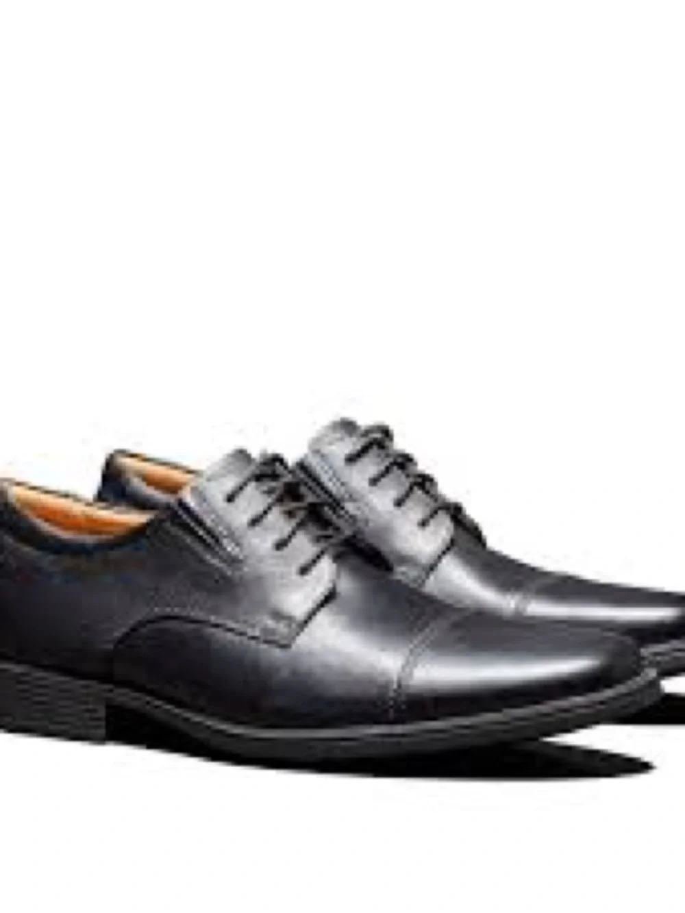 Clarks Men's Black Leather Lace-Up Oxfords